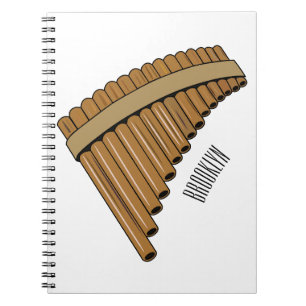 Pan flute / panpipes cartoon illustration  notebook