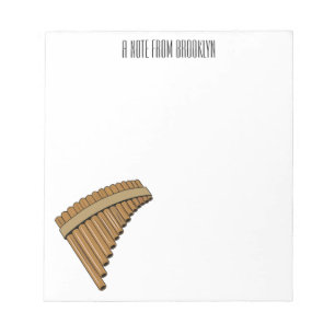 Pan flute / panpipes cartoon illustration  notepad