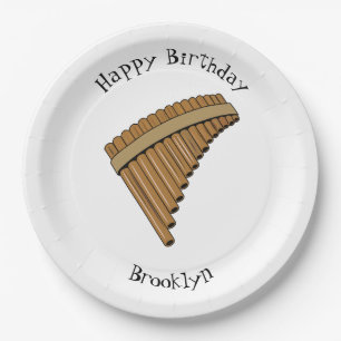 Pan flute / panpipes cartoon illustration  paper plate