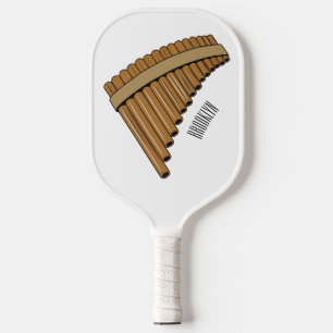 Pan flute / panpipes cartoon illustration pickleball paddle