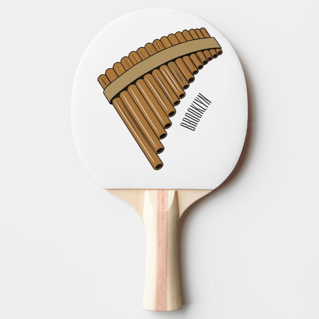Pan flute / panpipes cartoon illustration  ping pong paddle (Front)