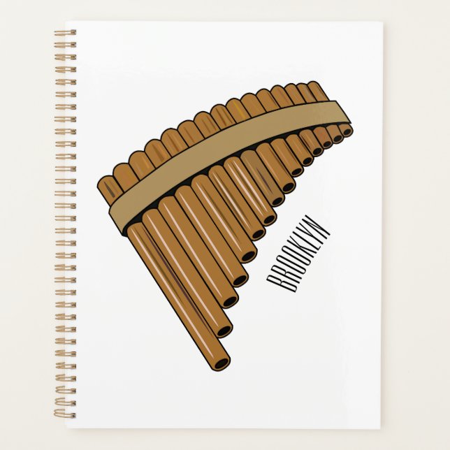 Pan flute / panpipes cartoon illustration  planner (Front)