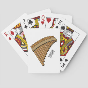 Pan flute / panpipes cartoon illustration playing cards