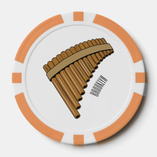 Pan flute / panpipes cartoon illustration  poker chips