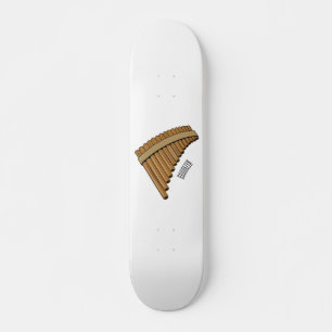 Pan flute / panpipes cartoon illustration skateboard