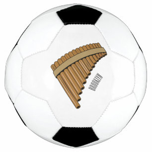 Pan flute / panpipes cartoon illustration  soccer ball