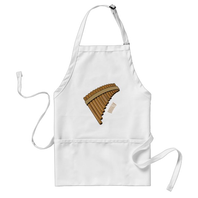 Pan flute / panpipes cartoon illustration  standard apron (Front)