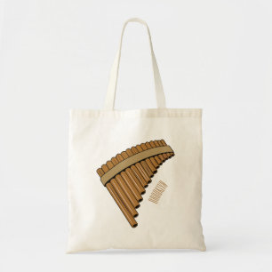 Pan flute / panpipes cartoon illustration  tote bag
