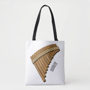 Pan flute / panpipes cartoon illustration  tote bag