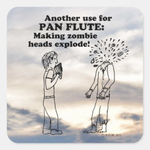 Pan Flute Zombie Explode Square Sticker