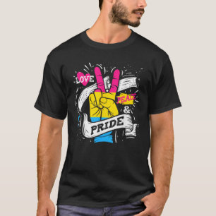 Pan Love Peace Pride Cute LGBTQ Gay Parade T-Shirt