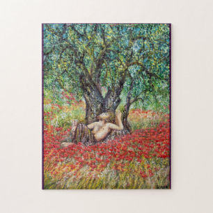 PAN, OLIVE TREE AND POPPY FIELDS JIGSAW PUZZLE