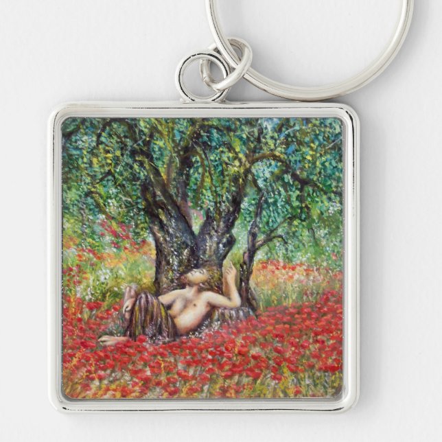 PAN, OLIVE TREE AND POPPY FIELDS KEY RING (Front)
