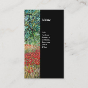 PAN,OLIVE TREE AND POPPY FIELDS monogram,black Business Card