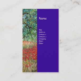 PAN,OLIVE TREE AND POPPY FIELDS monogram,blue Business Card