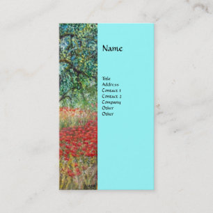 PAN,OLIVE TREE AND POPPY FIELDS monogram,blue Business Card