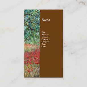 PAN,OLIVE TREE AND POPPY FIELDS Monogram,brown Business Card
