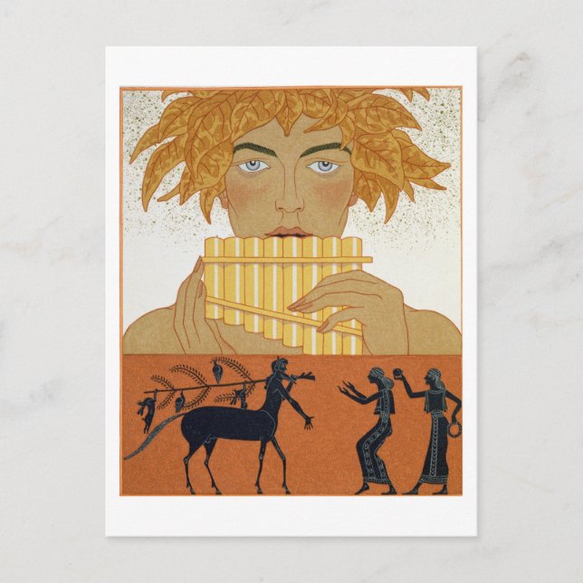 Pan Piper, illustration from 'Les Mythes' by Paul Postcard (Front)