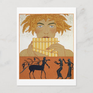 Pan Piper, illustration from 'Les Mythes' by Paul Postcard