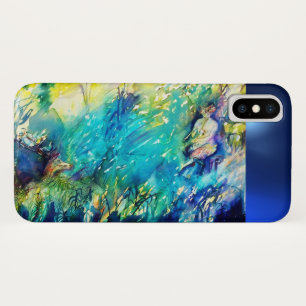 PAN PLAYING FLUTE AND DEER IN GREEN WOODLAND iPhone X CASE