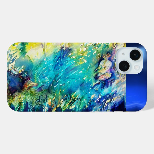 PAN PLAYING FLUTE AND DEER IN GREEN WOODLAND Case-Mate iPhone CASE (Back (Horizontal))