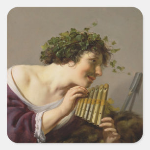 Pan Playing his Pipes Square Sticker
