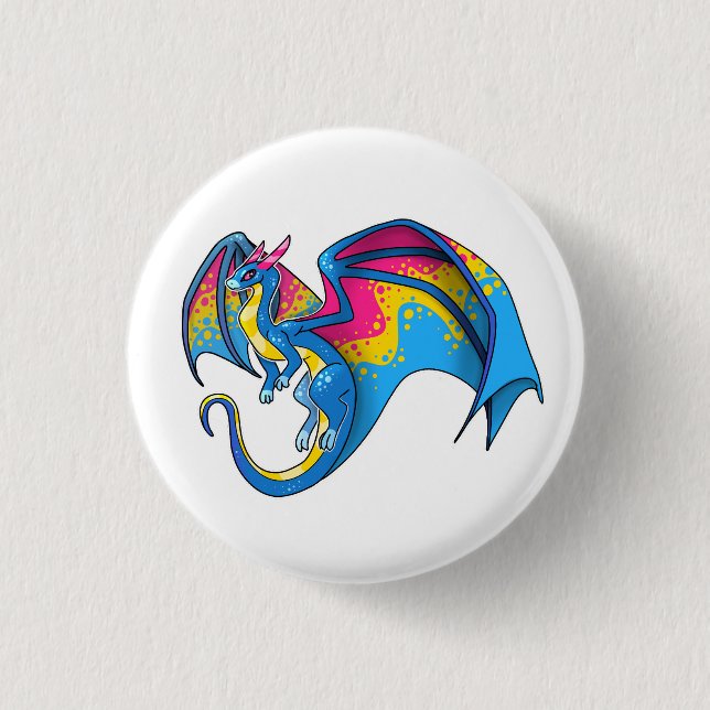 Pan Pride Dragon 3 Cm Round Badge (Front)