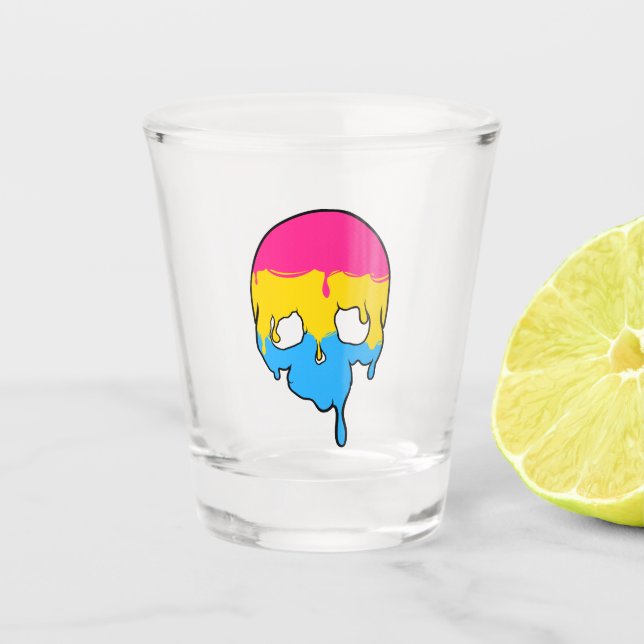 Pan Pride Dripping Skull Shot Glass (Front)