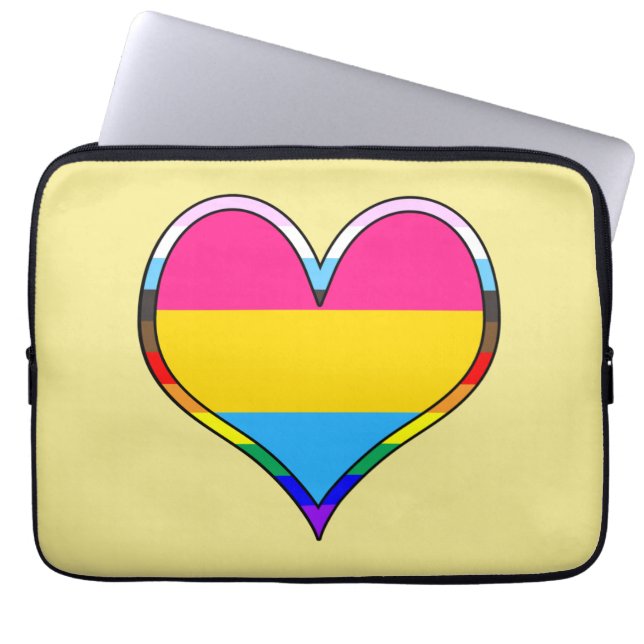 Pan Pride Heart Laptop Sleeve (Front)