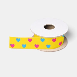 Pan Pride Hearts Ribbon Satin Ribbon