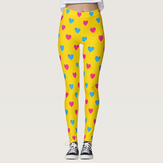 Pan Pride Medium Hearts Leggings (Front)