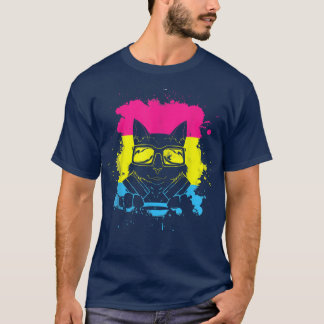 Pan Pride Month Panseual Cat DJ Funny LGBT Panseua T-Shirt
