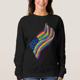 Pan Pride Month Pansexuality Us Flag Lgbt Equality Sweatshirt