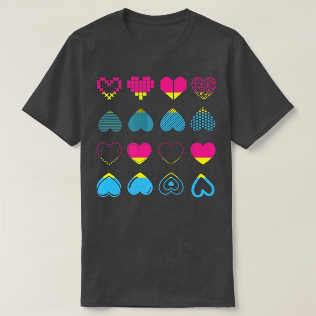 Pan Pride Pansexuality Flag Heart LGBT Pride Month T-Shirt (Design Front)