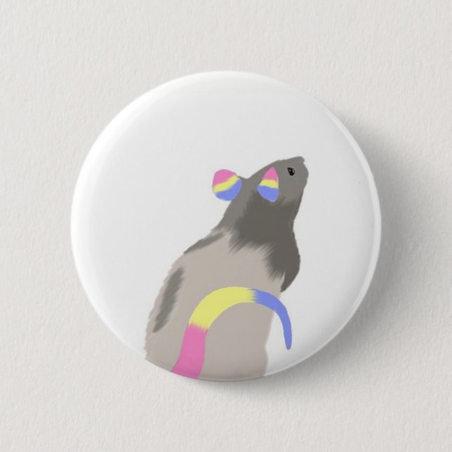 Pan Pride Rat 6 Cm Round Badge (Front)