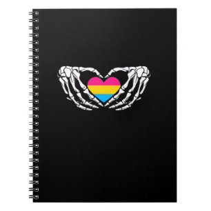 Pan Pride Skeleton Halloween Pan Goth Heart Notebook