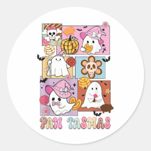 Pan Tasmas Ghost Pumpkin Spooky Conchas Halloween Classic Round Sticker