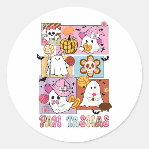 Pan Tasmas Ghost Pumpkin Spooky Conchas Halloween Classic Round Sticker