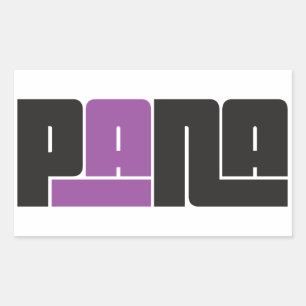 Pana Black and Purple Rectangular Sticker