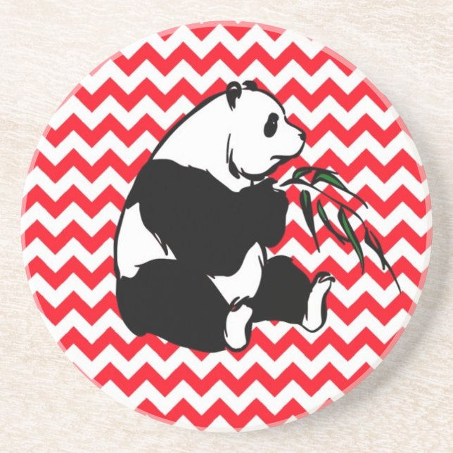 Panada on Fire Engine Red Chevron Coaster (Front)