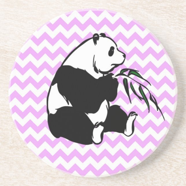 Panada on Pink Chevron Coaster (Front)