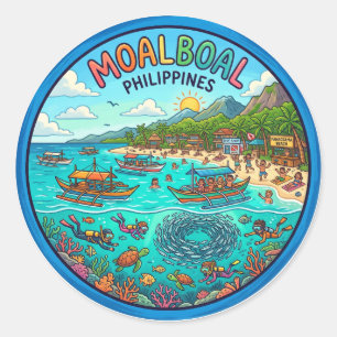 Panagsama Beach, Moalboal Philippines Classic Round Sticker