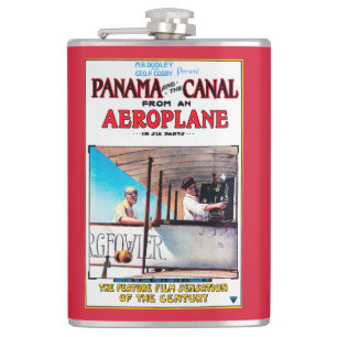 Panama and the Canal Aeroplane Movie Promo Poste Hip Flask
