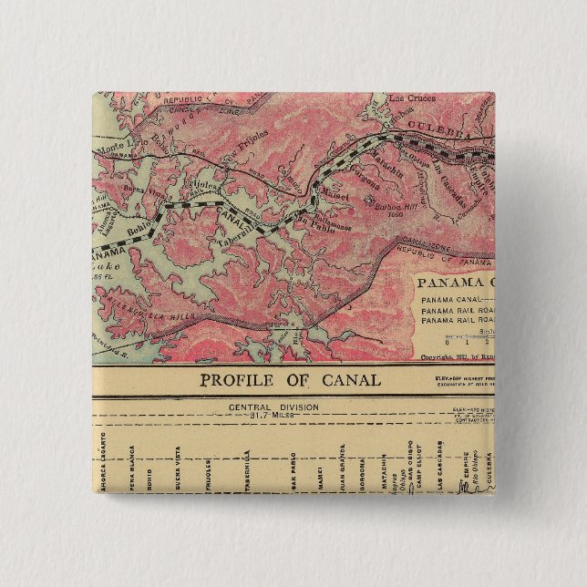 Panama Canal 15 Cm Square Badge (Front)