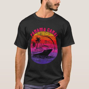 Panama Canal Cruise Retro Sunset Family Reunion T-Shirt
