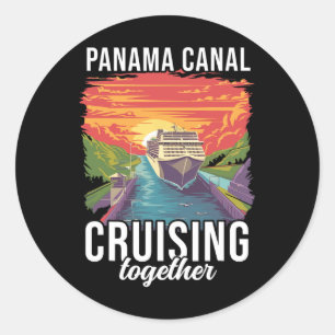 Panama Canal Cruising Together Vacation Family Mat Classic Round Sticker