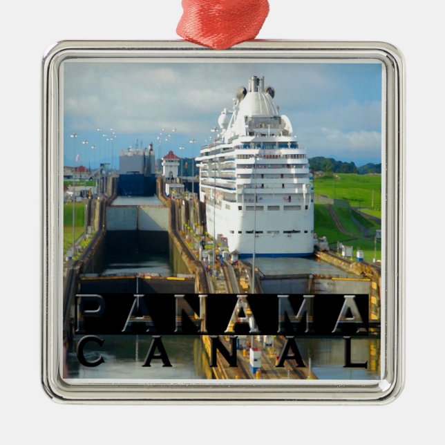 Panama Canal Souvenir Metal Tree Decoration (Front)