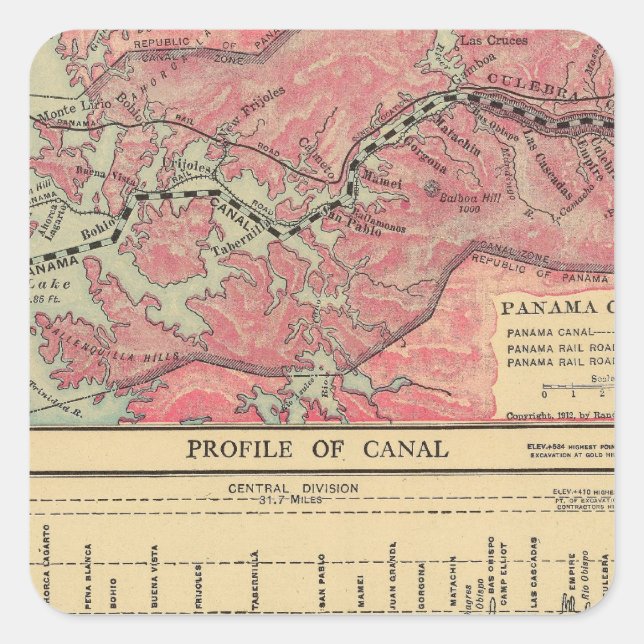 Panama Canal Square Sticker (Front)