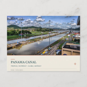 Panama Canal Through a Green Valley Postcard
