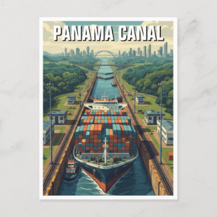 Panama Canal Travel Postcard